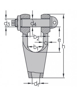 Klinová lanová svorka-zámok DIN 83313 typ C (so skrutkou, maticou a závlačkou)